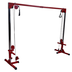 This cable crossover machine allows users to access a near-unlimited number of high and low pulley exercises while working every major muscle group.