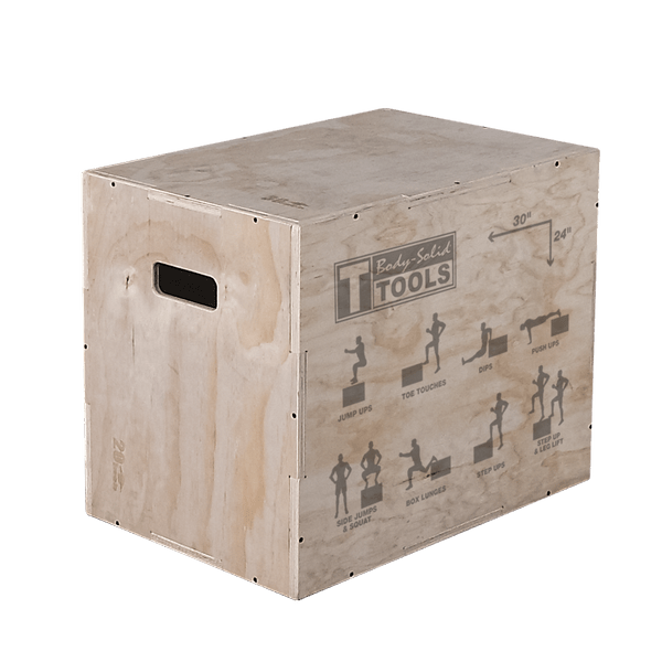 3 Way Wooden Plyo Box, 20", 24", 30"