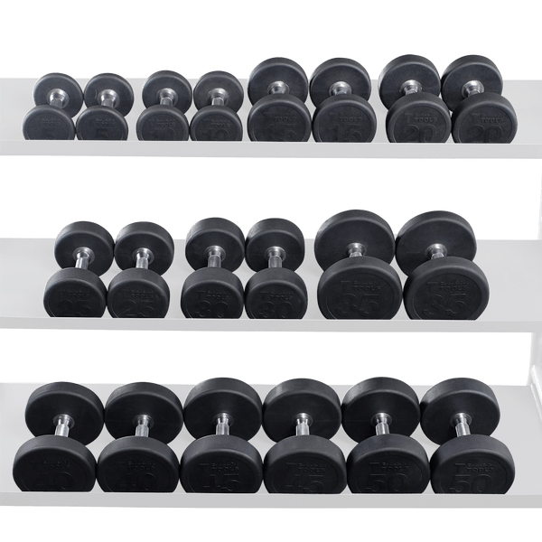 SDPS550 - Rubber Round Dumbell 5-50lb pairs Body-Solid