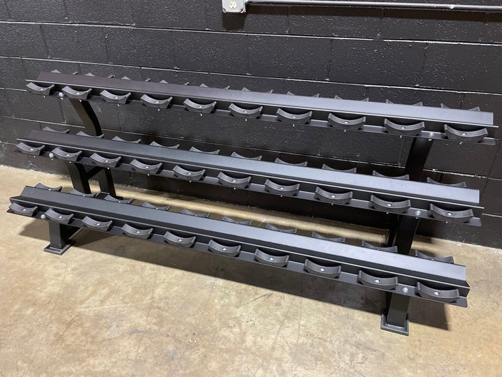 Pure Craft Three-Tier 15-Pair Dumbbell Rack – Commercial Grade (Black) Pure Craft Industries