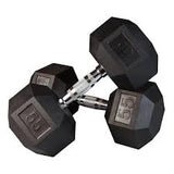 Rubber Hex Dumbbell Set 5-50LB | Commercial Gym Dumbbells | Pure Craft Industries
