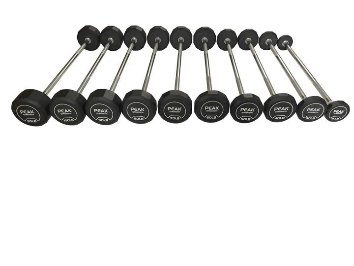 20LB-110LB Hex Rubber EZ Curl Barbells Signature Series - Pure Craft Industries