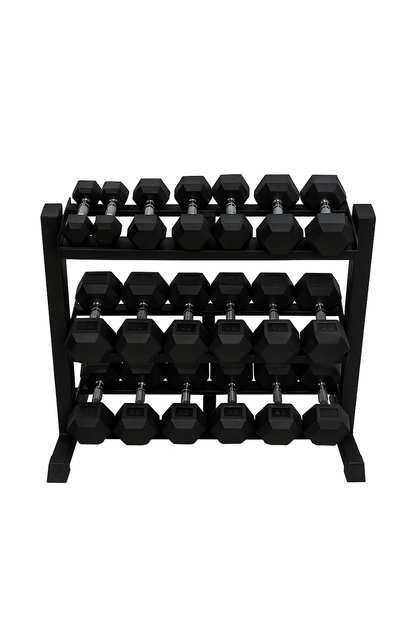 PureCraft 3-Tier Dumbbell Rack (Fits 5–50lb Hex Dumbbells) Pure Craft Industries