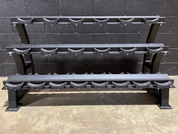 3 Tier 10 Pair Commercial Dumbbell Rack | Heavy-Duty Gym Rack - Pure Craft Industries