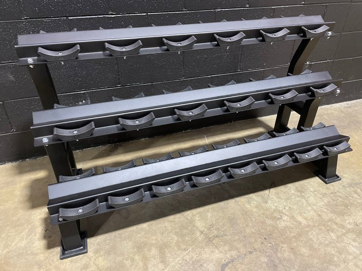 3 Tier 10 Pair Commercial Dumbbell Rack | Heavy-Duty Gym Rack - Pure Craft Industries