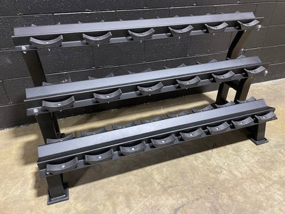 3 Tier 10 Pair Commercial Dumbbell Rack | Heavy-Duty Gym Rack - Pure Craft Industries