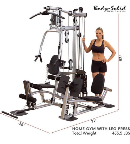 Body-Solid Powerline P2LPX Home Gym Equipment with Leg Press, Grey/Black