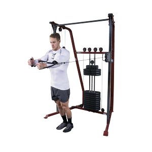 The BFFT10 brings affordable functional training to customers of all exercise levels. The BFFT10 features adjustable pulleys which swivel 180 degrees providing a wide variety of starting positions
