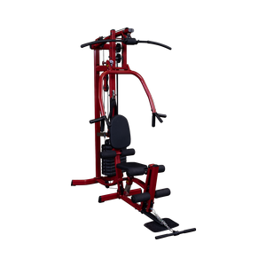 This home gym is a fully adjustable single-stack gym featuring a no cable-change design plus heavy-duty construction with 1.5â€ x 3.25â€ oval tubing, welded frame components, and sealed bearings.