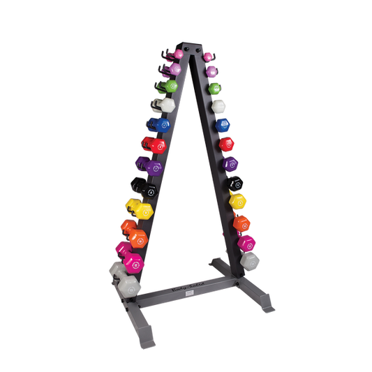 12 Pair Neoprene Rack with Rack, Includes GDR24 and pairs Neoprene Dumbbells 1-15lbs