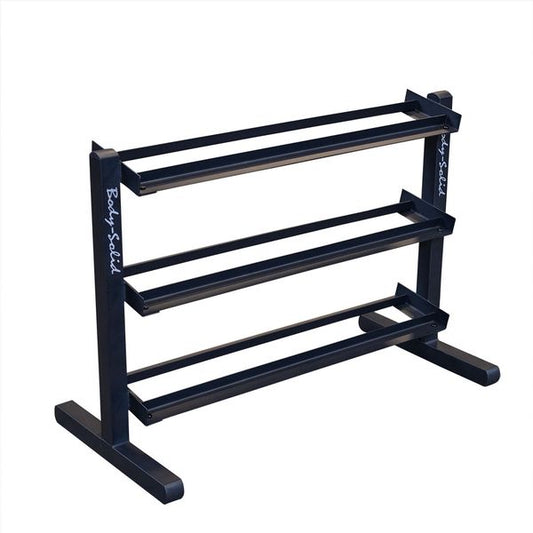 GDR363B - Dumbell Rack, 3 tier Horizontal - BLACK Body-Solid