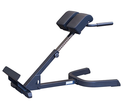 The Body-Solid GHYP345B 45Â° Back Hyperextension is an impressive piece of equipment that combines an inverted back extension and oblique flexor set at a 45Â° angle, making it the perfect tool for conditioning