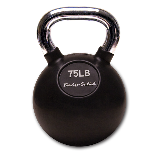 KBC75 - Chrome, Rubber Kettlebell 75lb Body-Solid