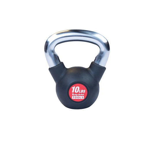 KBZ10 - Chrome, Rubber Kettlebell 10lb Body-Solid