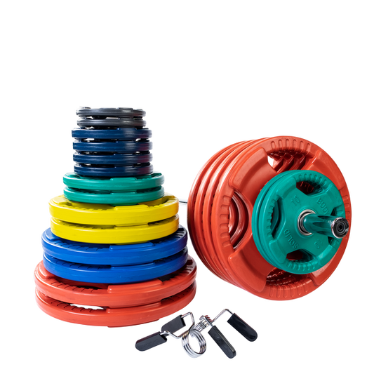 ORC500S - Color 500 LB Rubber Grip Oly Set, Chrome Bar Body-Solid