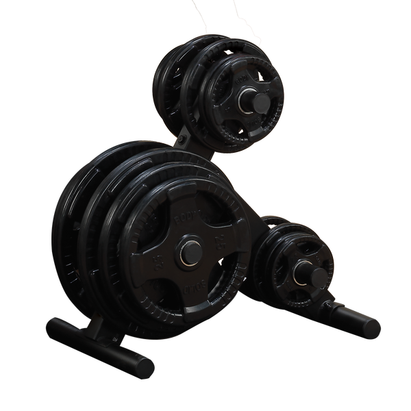 Body-Solid (OWT24) EZ-Load Olympic Weight Tree Rack - 1000 lb Capacity, 6-Post Plate Storage, Secure Bumper Plate Organizer for Home and Commercial Gyms