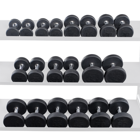 SDPS550 - Rubber Round Dumbell 5-50lb pairs Body-Solid