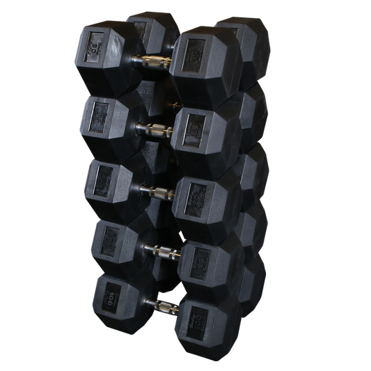 SDRS900 - Rubber Hex Dumbell 80-100lb pairs Body-Solid