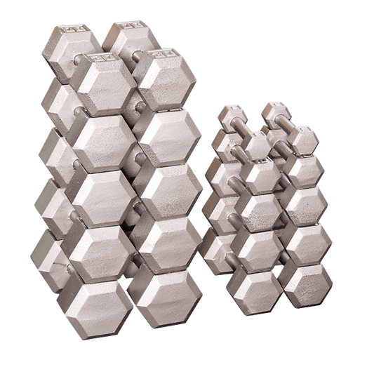 SDS550 - Grey Hex Dumbell set 5-50lb pairs Body-Solid