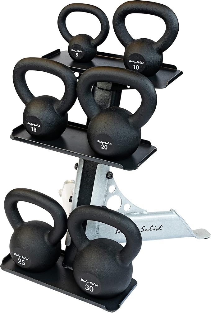Body-Solid Matte Black Powder Coat Kettlebell with Kettle Grip Handle, Perfect Kettlebells for Weight Training and Core Workout Exercise Equipment - Pure Craft Industries