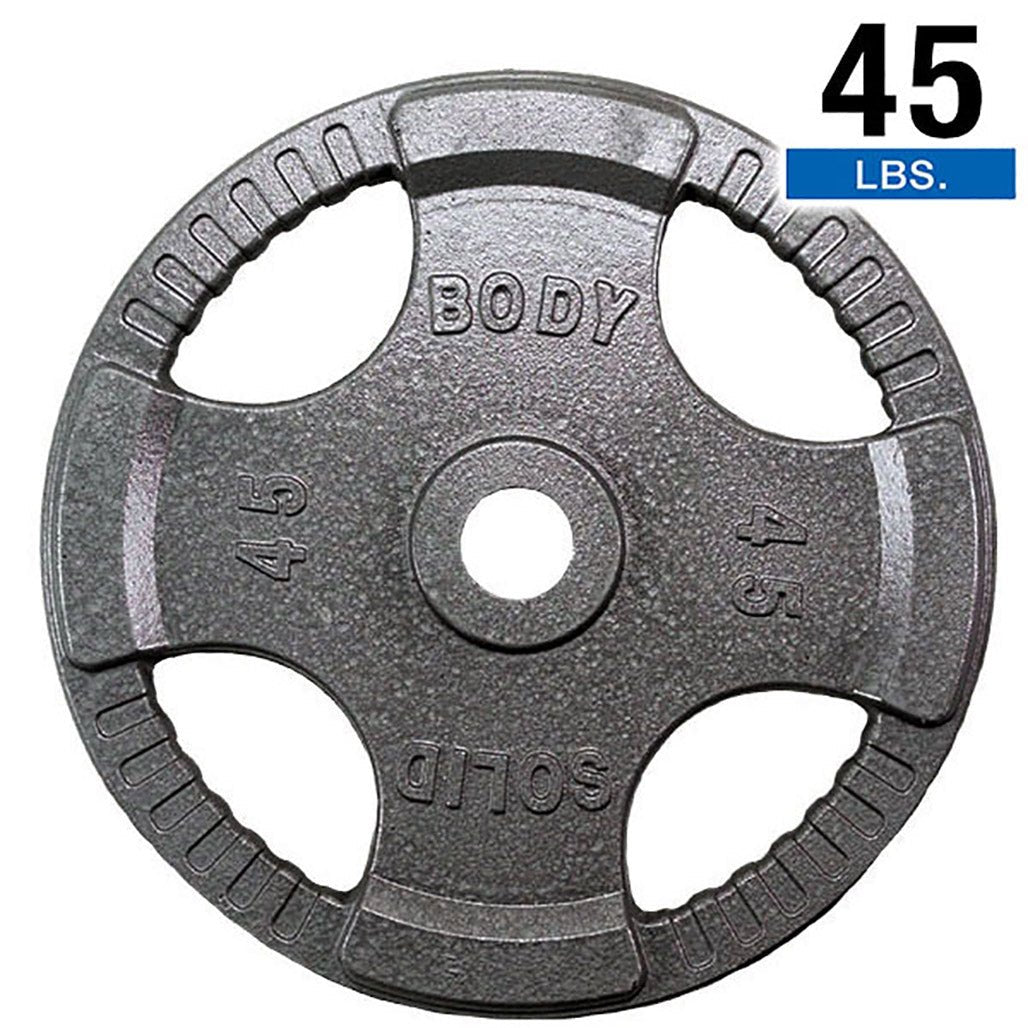 Body-Solid OPT Gray Grip Cast Iron Olympic Plate — 45 lb - Pure Craft Industries