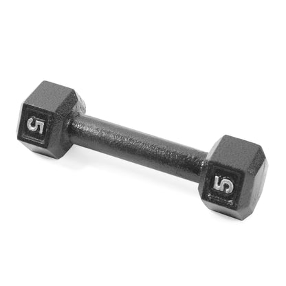 CAP 5 lb Cast Iron Hex Dumbbell | Black - Pure Craft Industries