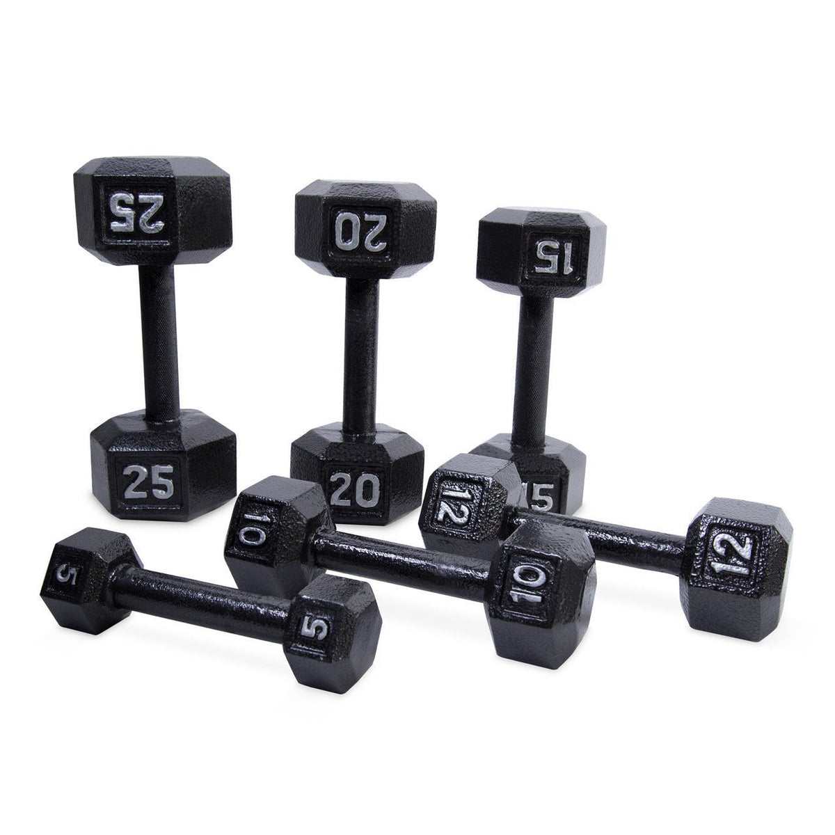 CAP 5 lb Cast Iron Hex Dumbbell | Black - Pure Craft Industries