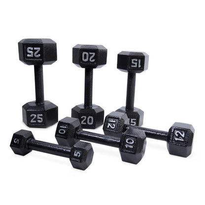 CAP 5 lb Cast Iron Hex Dumbbell | Black - Pure Craft Industries