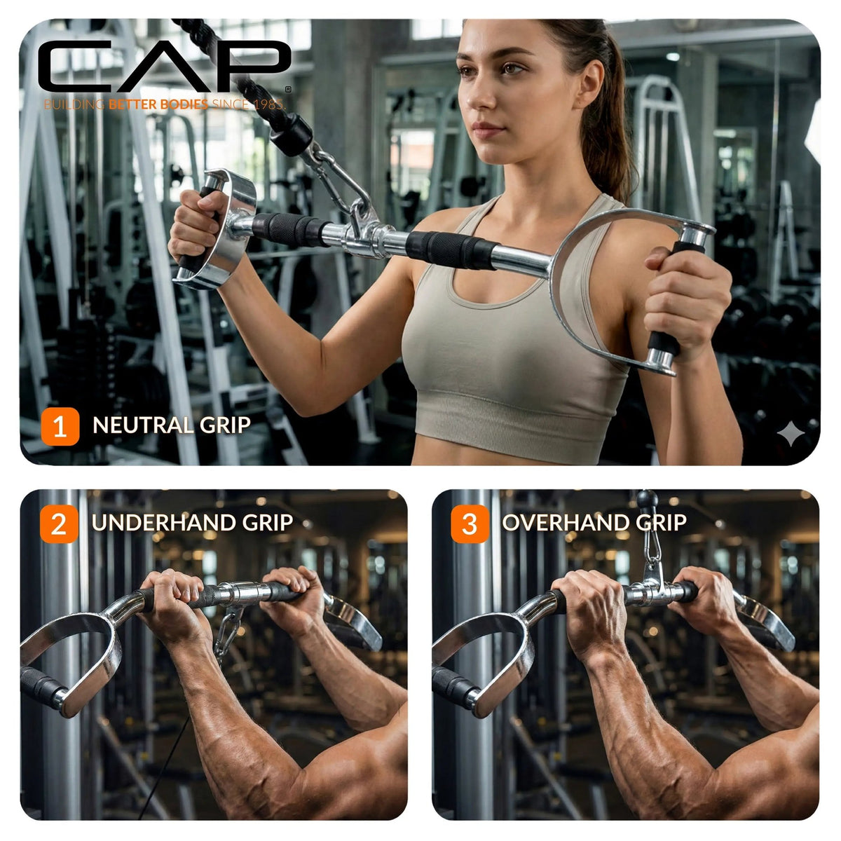 CAP Cambered Pro-Style Lat Bar with Rubber Grips - Pure Craft Industries