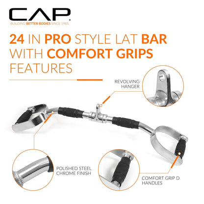 CAP Cambered Pro-Style Lat Bar with Rubber Grips - Pure Craft Industries
