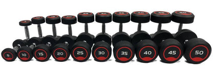 Commercial Pro Style Rubber Dumbbell Set 5LB–50LB (550LB Total Weight) - Pure Craft Industries