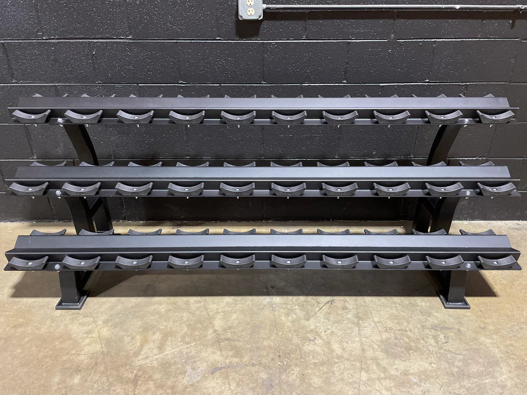 Pure Craft Three-Tier 15-Pair Dumbbell Rack – Commercial Grade (Black) Pure Craft Industries