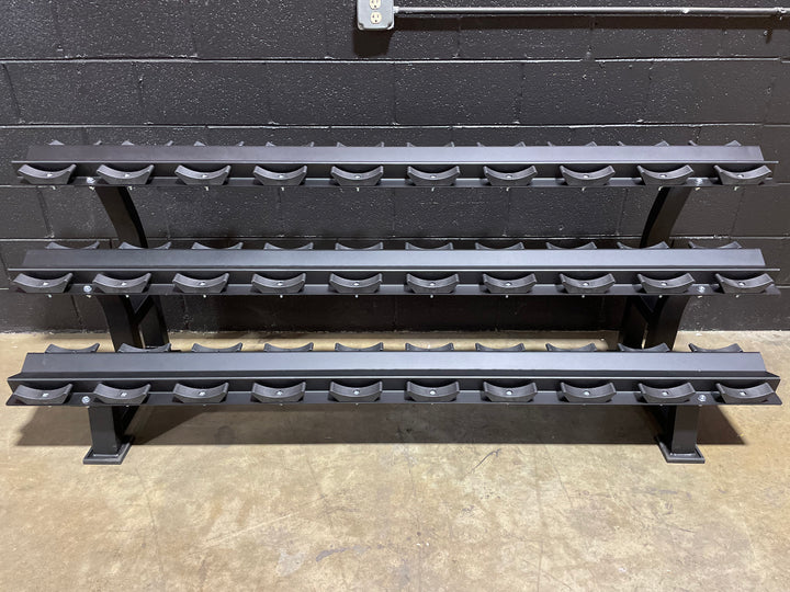Pure Craft Three-Tier 15-Pair Dumbbell Rack – Commercial Grade (Black) Pure Craft Industries