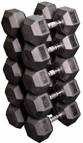 Rubber Hex Dumbbell Set 5-50LB | Commercial Gym Dumbbells | Pure Craft Industries